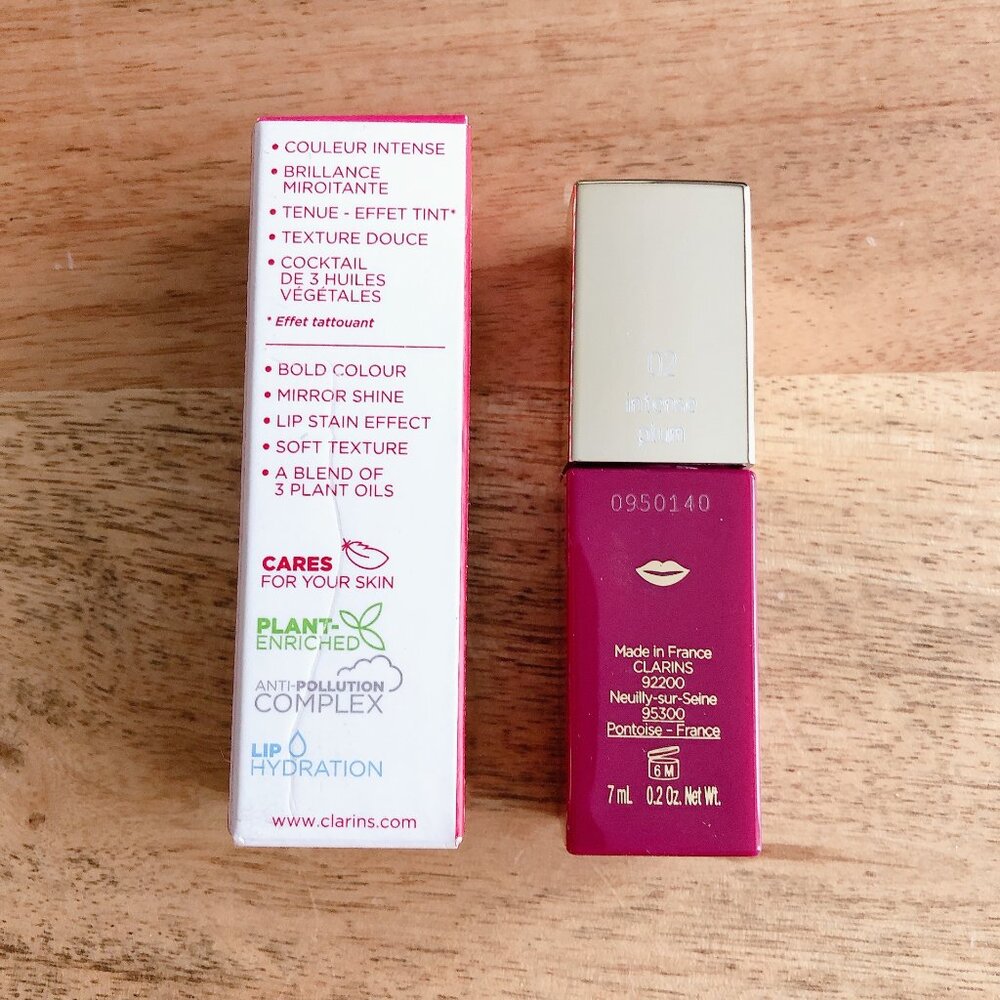 Clarins Lip Comfort Oil Intense 02 intense plum NEW in BOX! - Picture 6 of 8